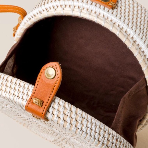 Was $68 Boho Chic Round Rattan Crossbody - Picture 6 of 8